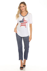 S/S V-Neck Top - American Star - CARINE