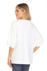 Brushed Cotton Raglan Top - CARINE