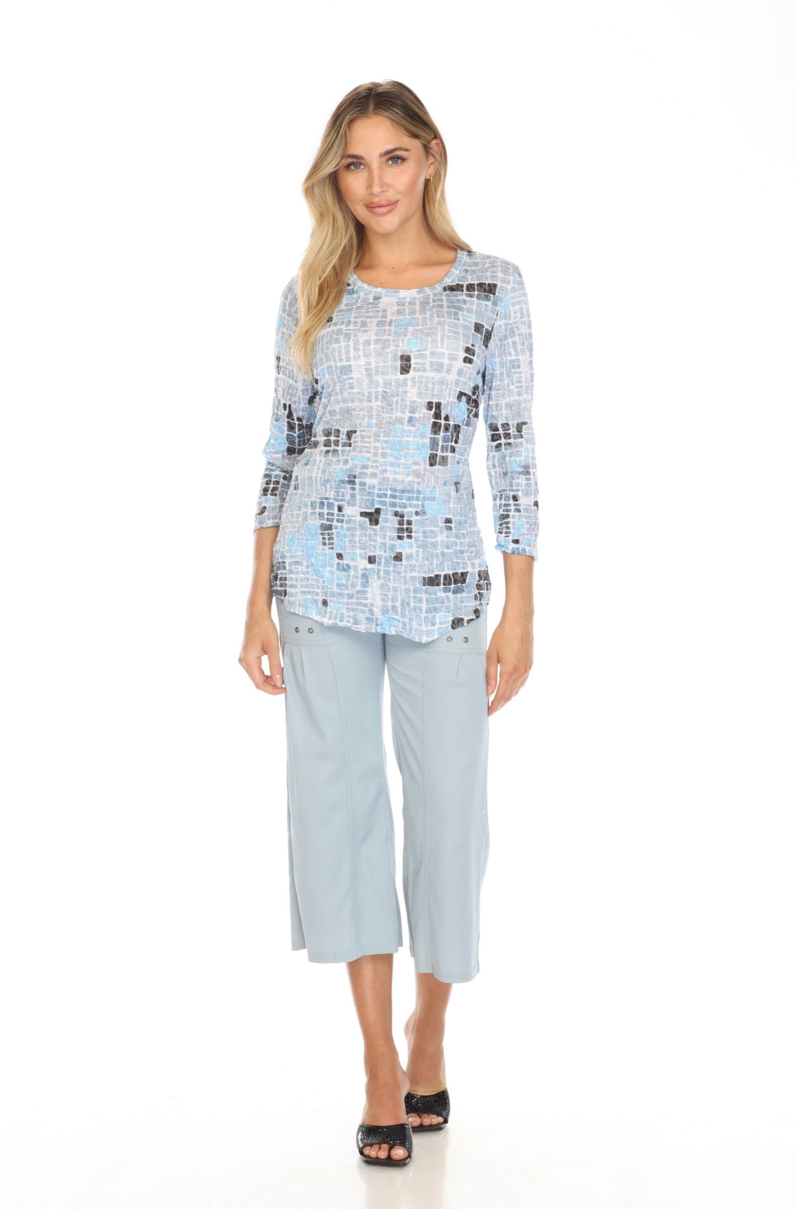 Round-Neck Top - Ice Mosaic - CARINE