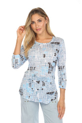 Round-Neck Top - Ice Mosaic - CARINE