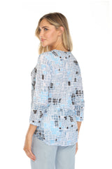 Round-Neck Top - Ice Mosaic - CARINE