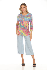 Round-Neck Top - Festive Plume - CARINE