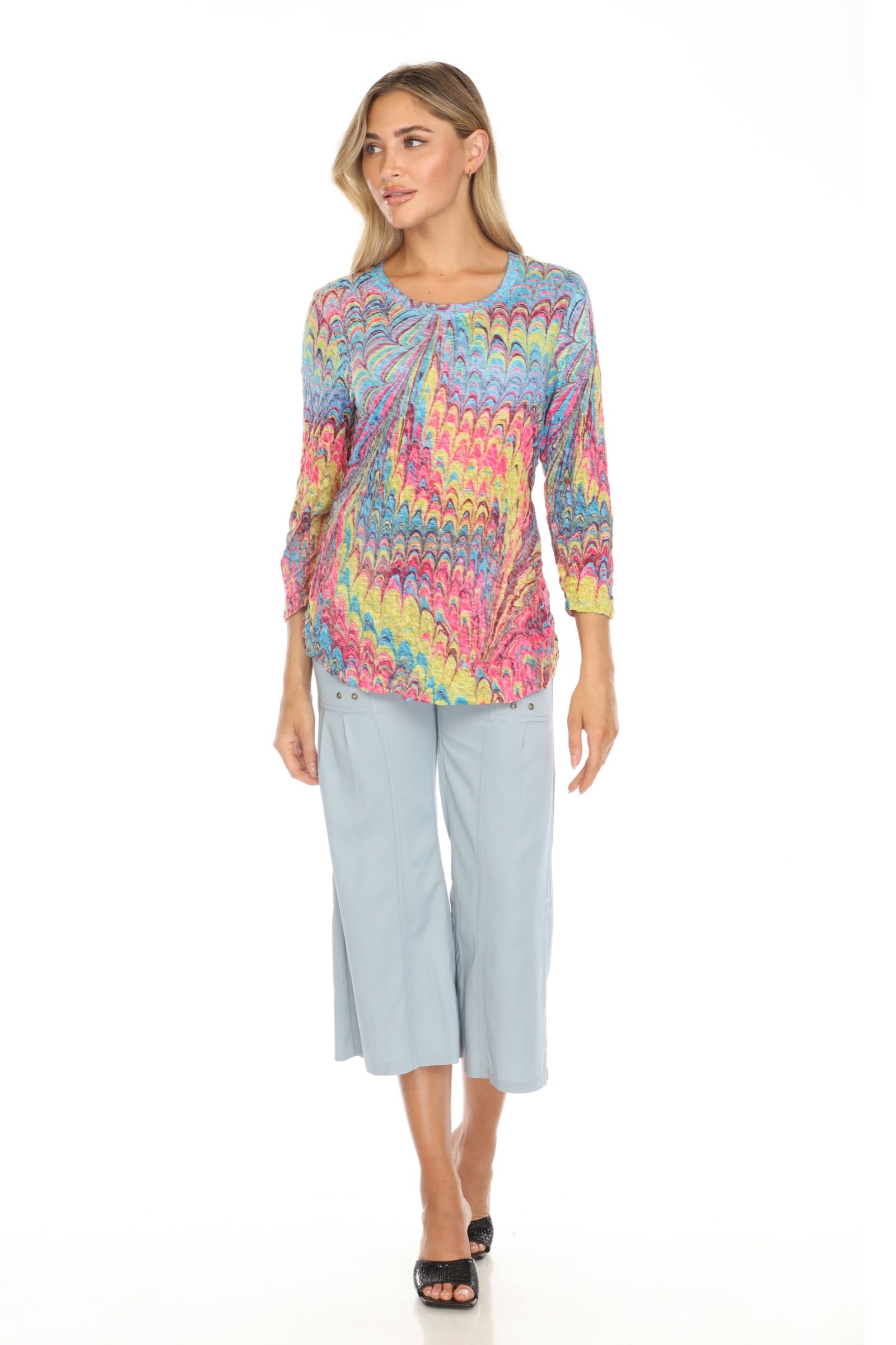 Round-Neck Top - Festive Plume - CARINE