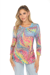 Round-Neck Top - Festive Plume - CARINE