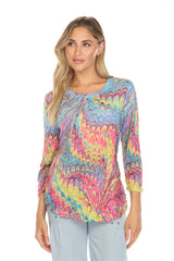 Round-Neck Top - Festive Plume - CARINE