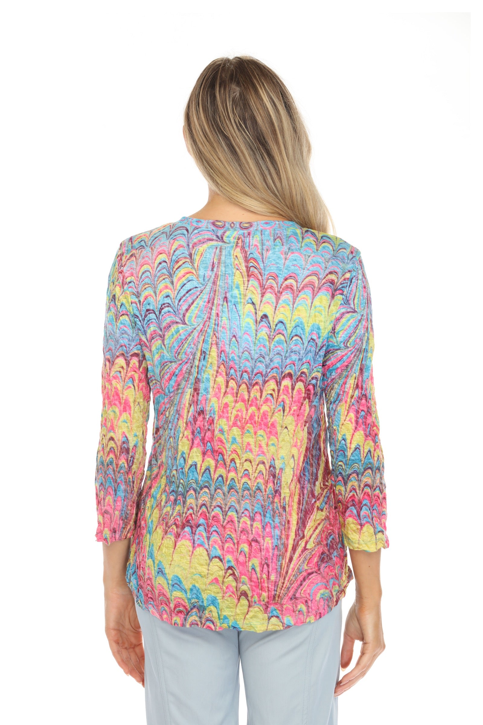 Round-Neck Top - Festive Plume - CARINE