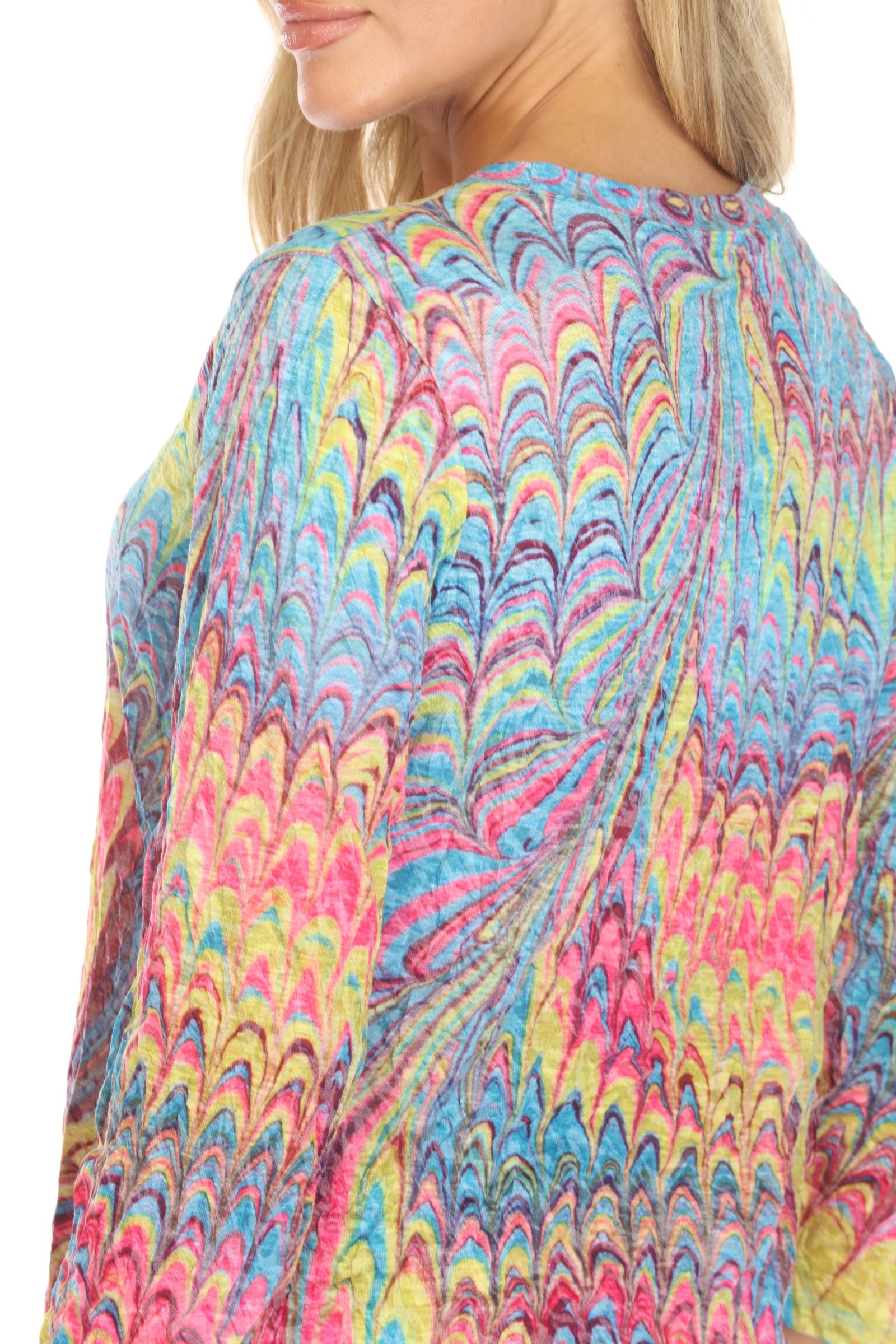 Round-Neck Top - Festive Plume - CARINE