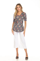 S/S V-Neck Top - Cocktail Hour - CARINE