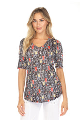 S/S V-Neck Top - Cocktail Hour - CARINE