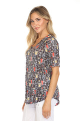 S/S V-Neck Top - Cocktail Hour - CARINE