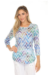 Round-Neck Top - Chevron Haze - CARINE