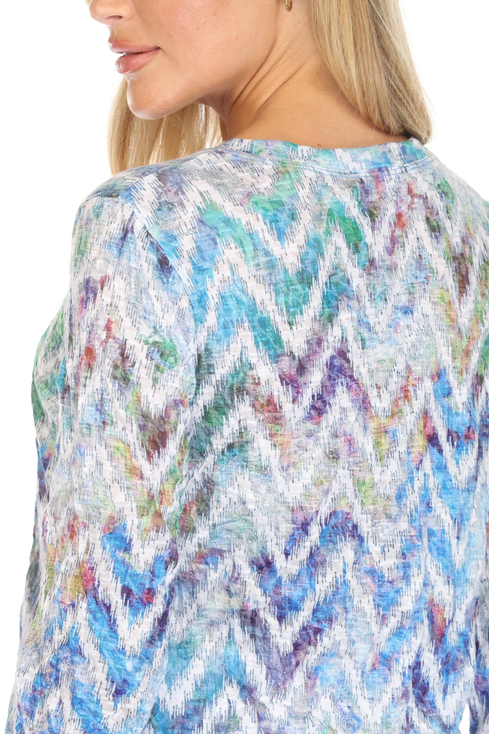 Round-Neck Top - Chevron Haze - CARINE