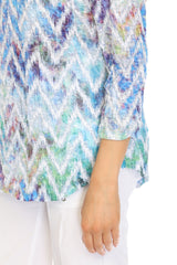 Round-Neck Top - Chevron Haze - CARINE