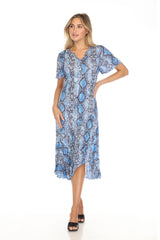 Vivian Dress - Cobalt Scales - CARINE