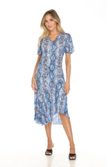 Vivian Dress - Cobalt Scales - CARINE