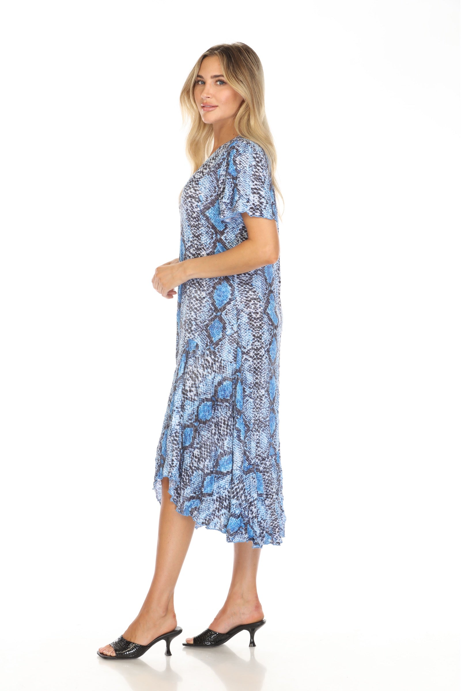 Vivian Dress - Cobalt Scales - CARINE