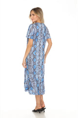 Vivian Dress - Cobalt Scales - CARINE