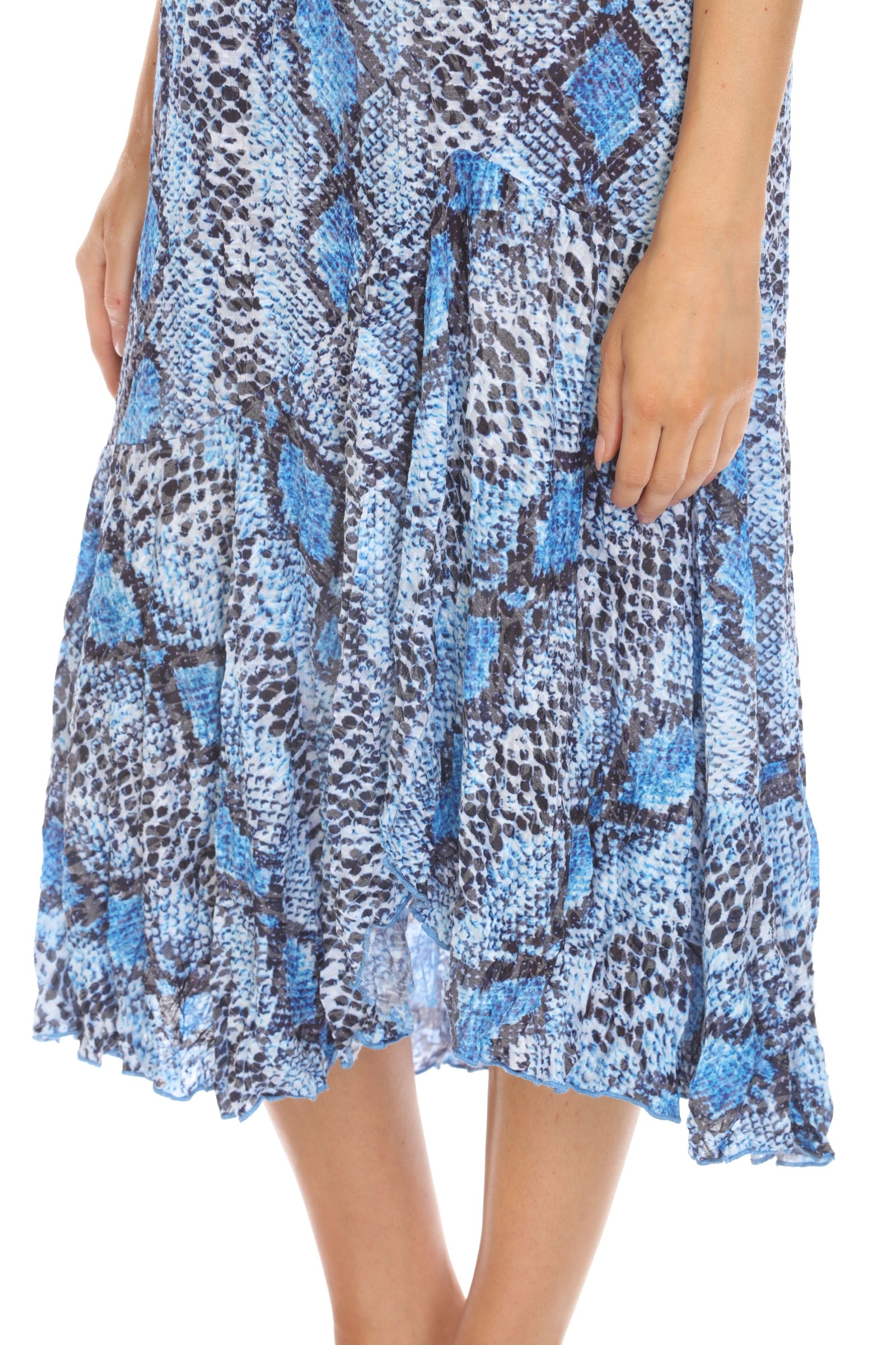 Vivian Dress - Cobalt Scales - CARINE