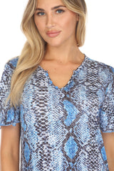 Vivian Dress - Cobalt Scales - CARINE