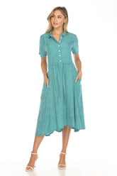Butterfly Texture Drawstring Dress - CARINE
