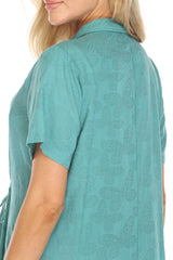 Butterfly Texture Drawstring Dress - CARINE