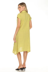 Textured Pocket Shirt Dress - CARINE