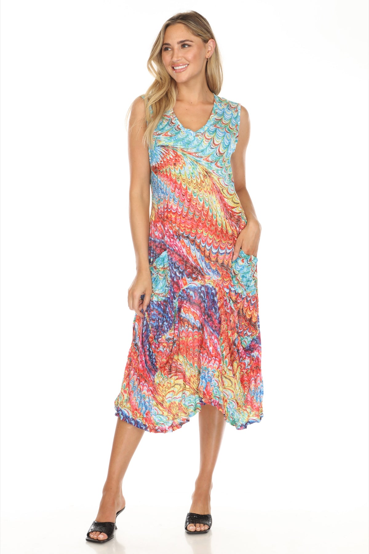 Valerie Dress - Rainbow Plume - CARINE