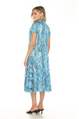 Harper Dress - Aqua Strata - CARINE