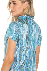 Harper Dress - Aqua Strata - CARINE