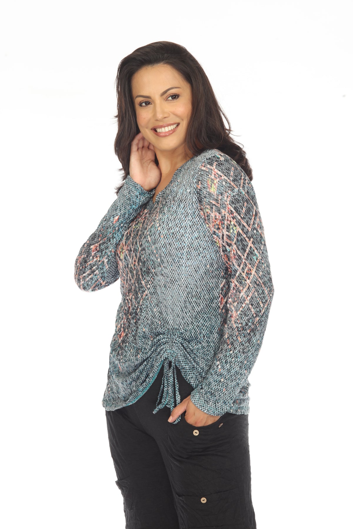 Carlie Top L/S - Jade Mesh - CARINE