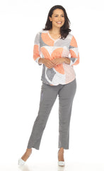 V-Neck Top - Citrus Contours - CARINE