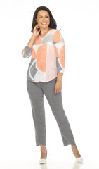 V-Neck Top - Citrus Contours - CARINE