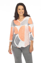 V-Neck Top - Citrus Contours - CARINE