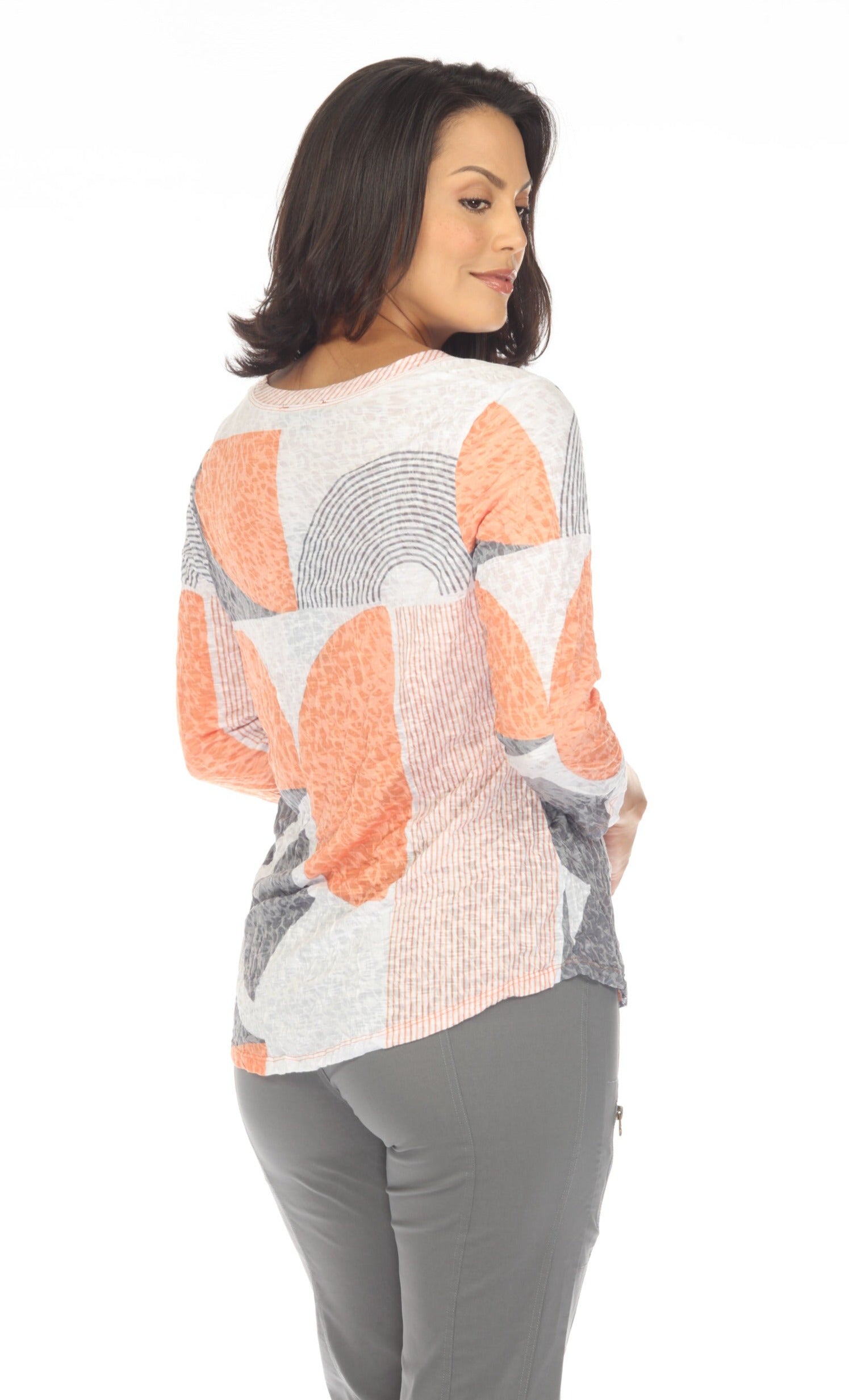 V-Neck Top - Citrus Contours - CARINE