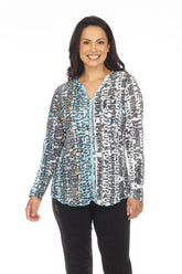 Pamela Top - Aqua Letters - CARINE