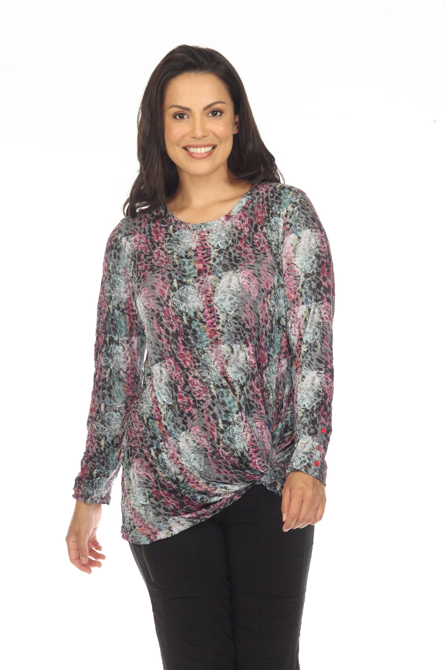 Layla Top - Raspberry Flower - CARINE