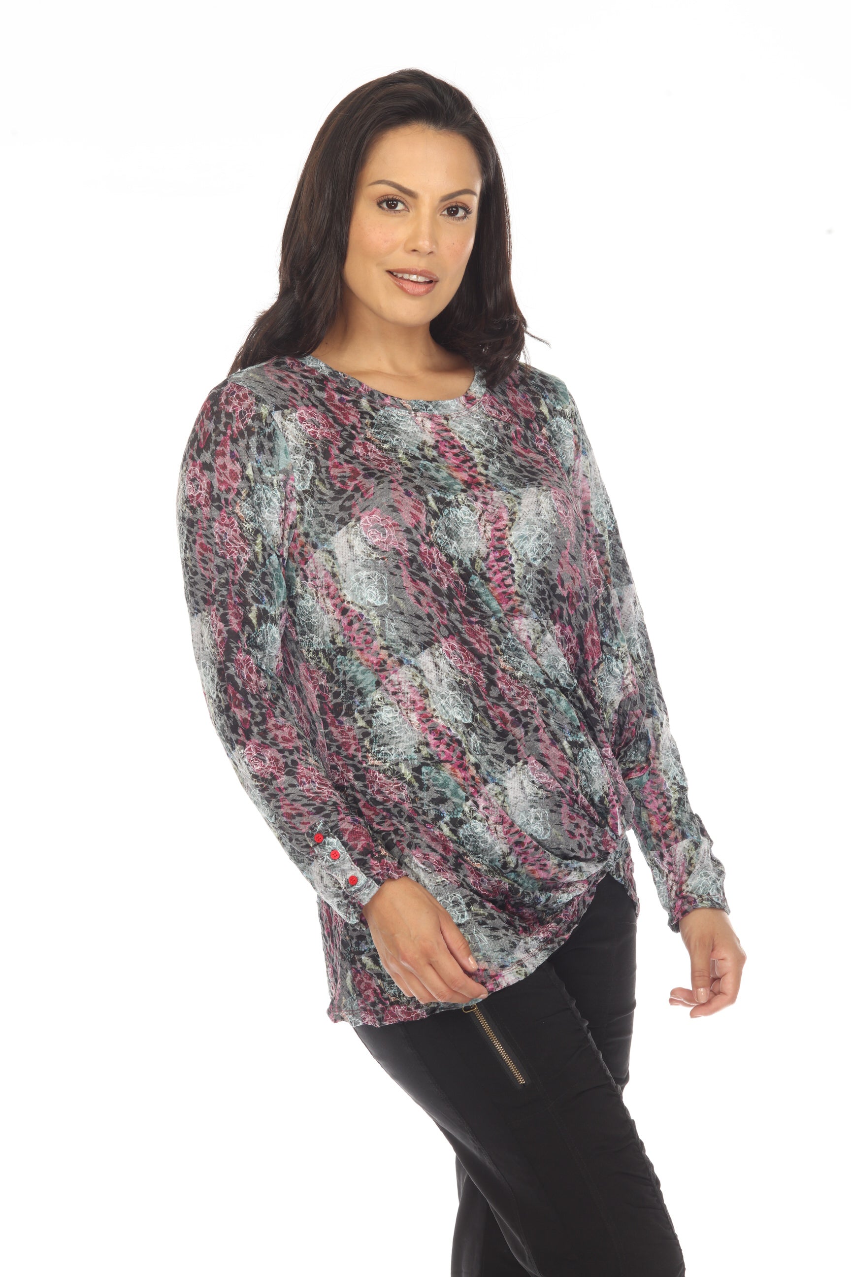 Layla Top - Raspberry Flower - CARINE