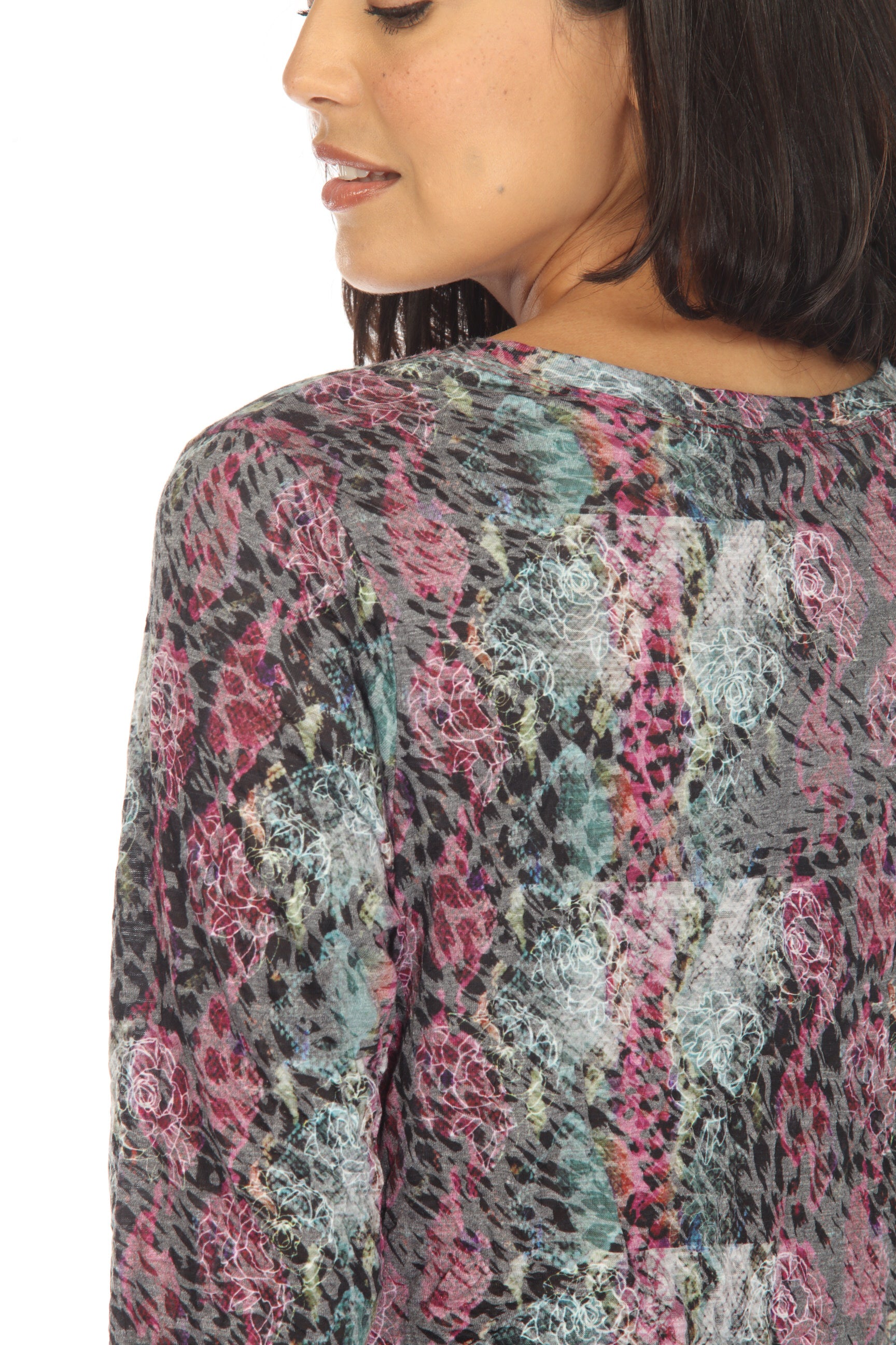 Layla Top - Raspberry Flower - CARINE