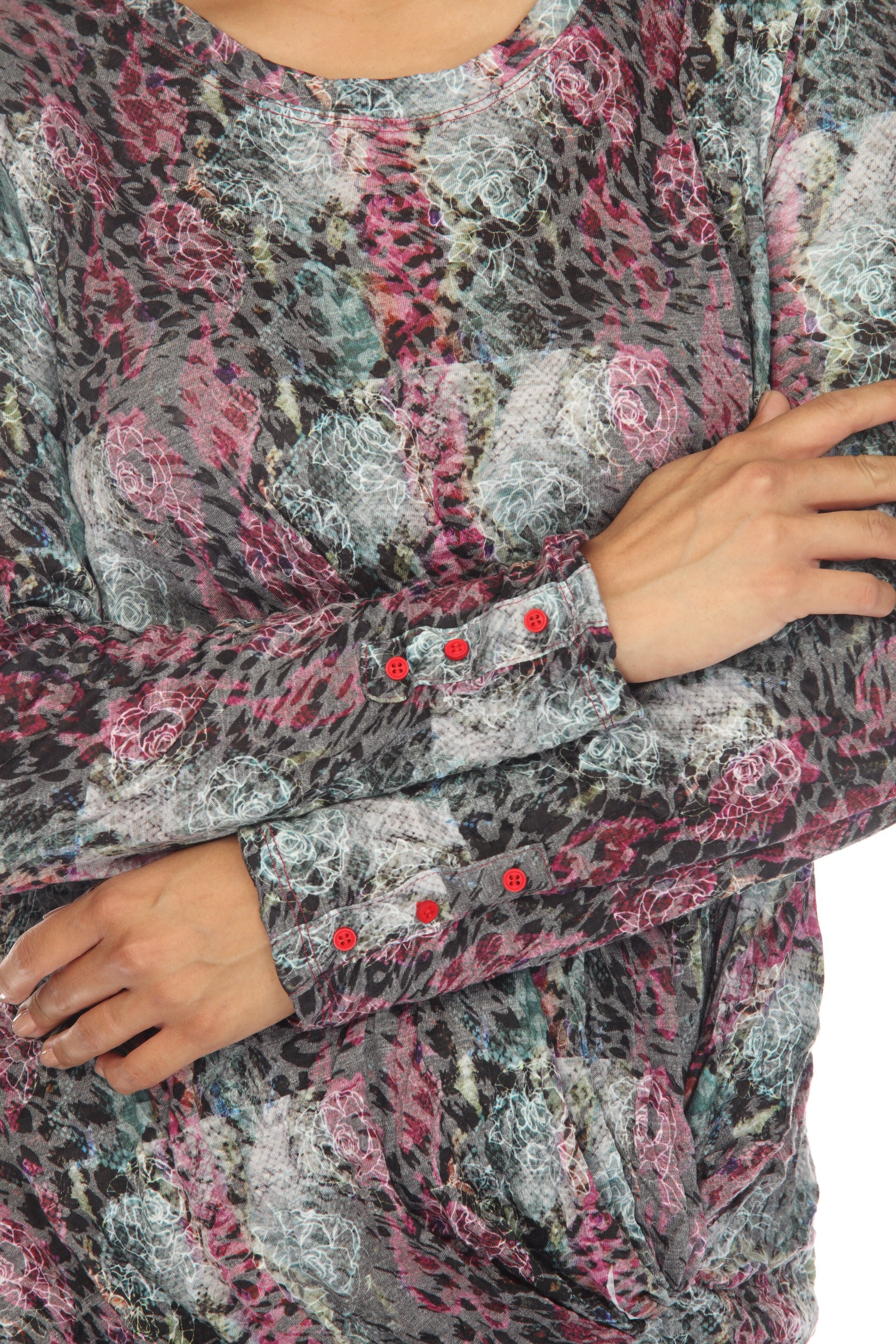 Layla Top - Raspberry Flower - CARINE