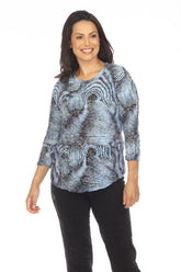 Round-Neck Top - Cyan Phase - CARINE