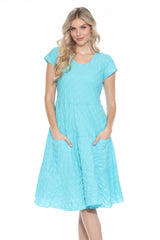 Puckered Cotton Dress - CARINE