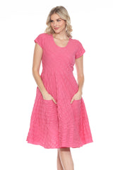 Puckered Cotton Dress - CARINE