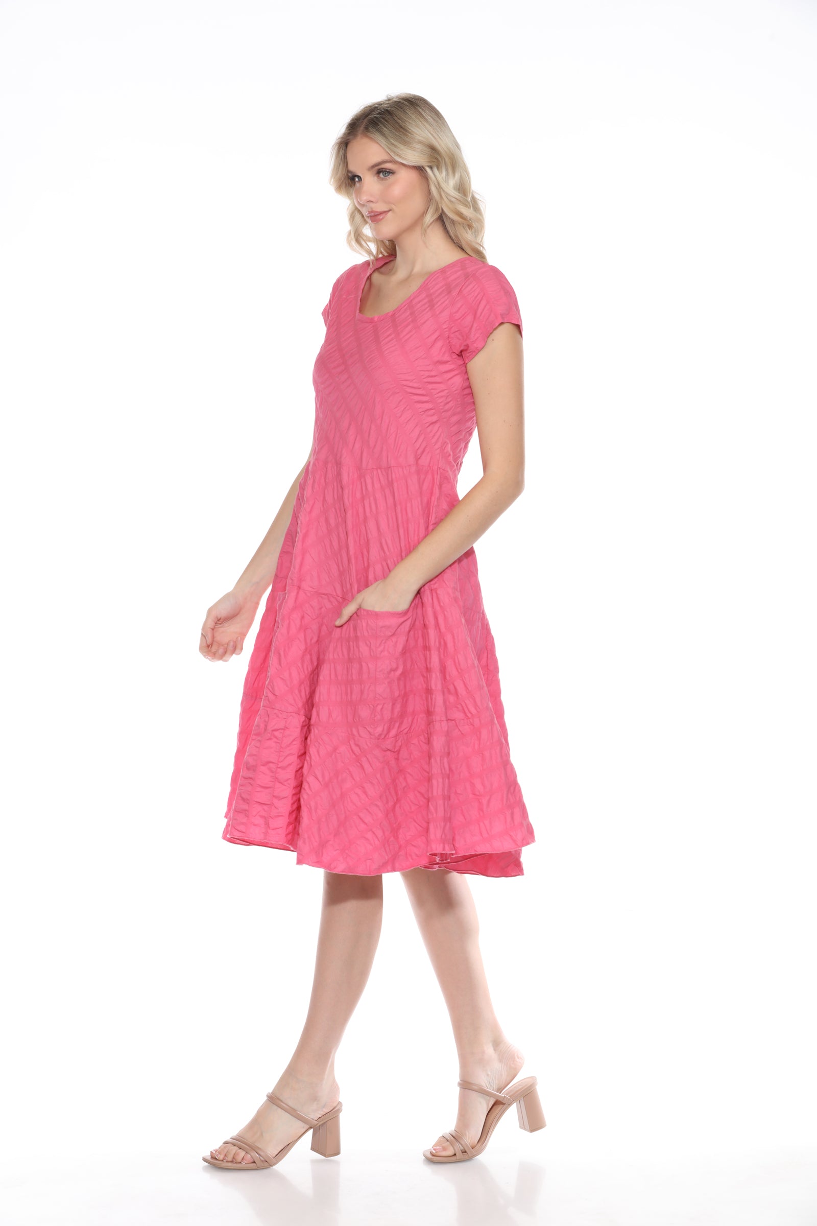 Puckered Cotton Dress - CARINE