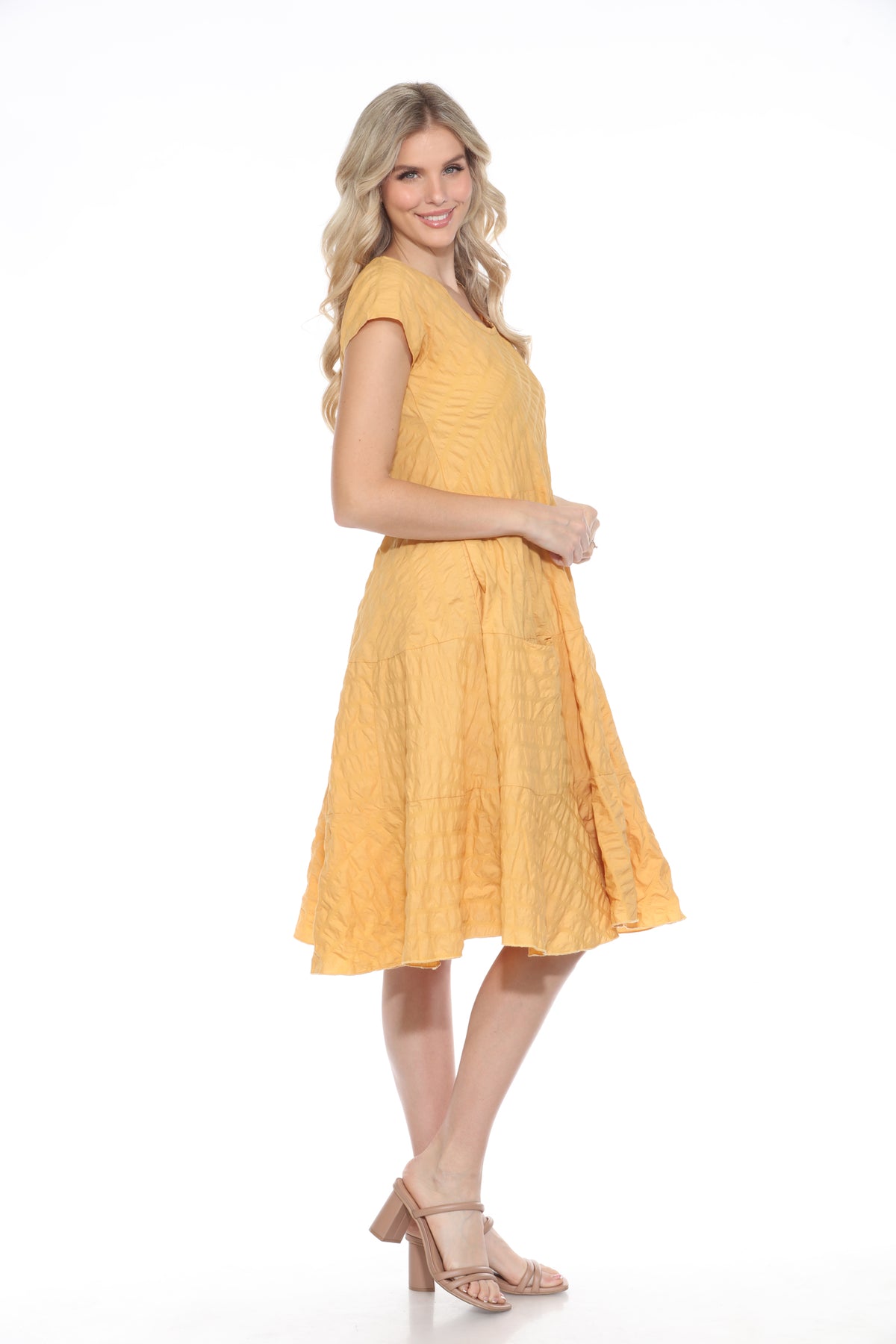 Puckered Cotton Dress - CARINE