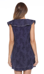 Textured Flounce Neck Dress - CARINE
