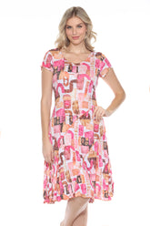 Gail Dress - Rosewood Mosaic - CARINE