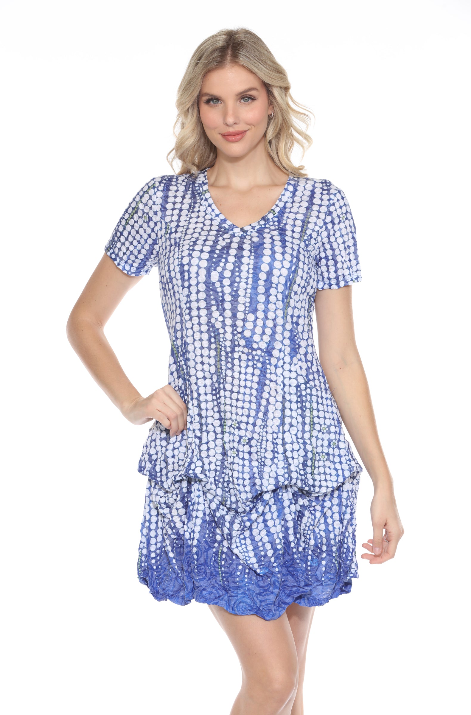 Madelyne Dress - Blue Dots - CARINE