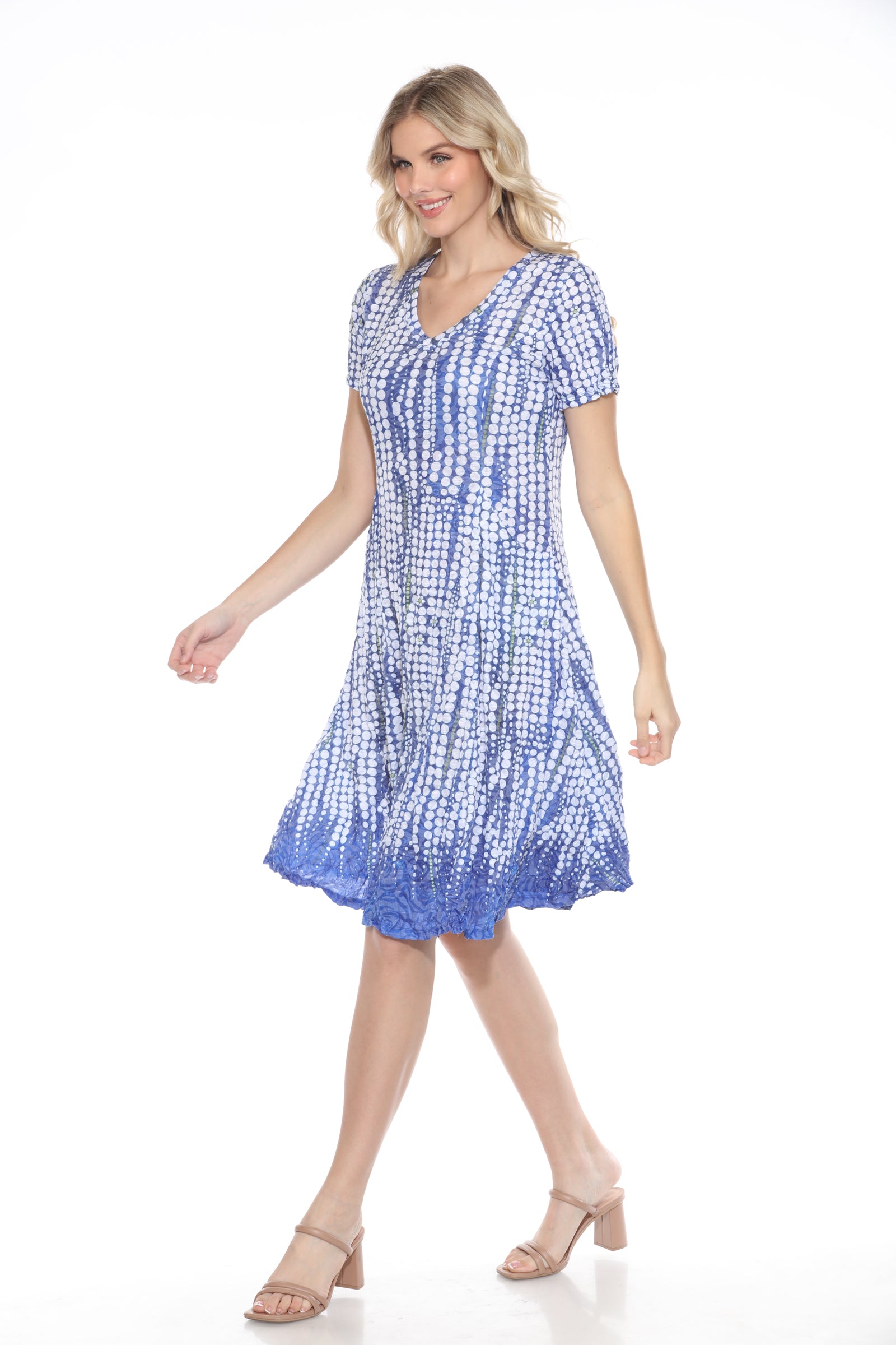 Madelyne Dress - Blue Dots - CARINE