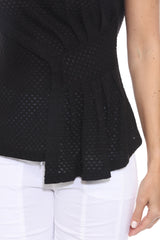 Banded Waist Peplum Tee - CARINE