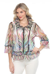 Mesh Zip Jacket - Enchanted Flames - CARINE